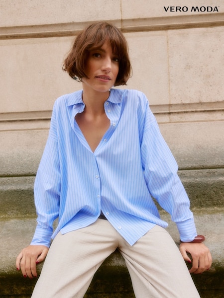 VERO MODA Blue Long Sleeve Shirt (H11748) | £32