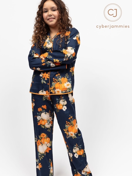 Cyberjammies Blue Minijammies Printed Long Sleeve 100% Cotton Pyjamas Set (H11750) | £25
