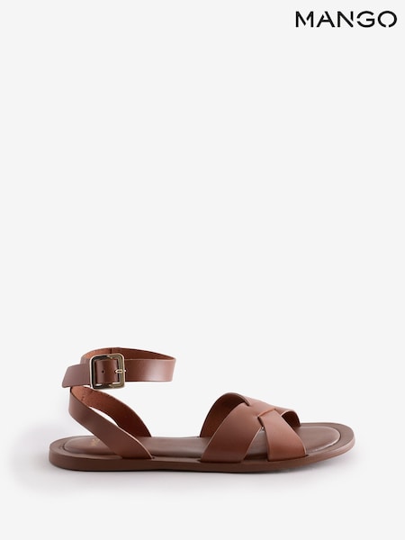 Mango Brown Buckle Strap Sandals (H11753) | £60