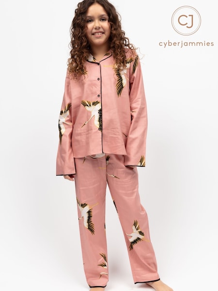 Cyberjammies Pink Minijammies Printed Long Sleeve 100% Cotton Pyjamas Set (H11761) | £25