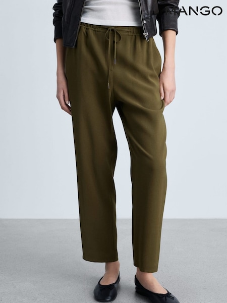 Mango Khaki Elasticated Waist Trousers (H11765) | £30