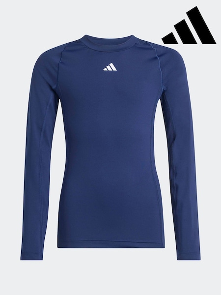 adidas Blue Techfit AEROREADY Long Sleeve Top (H11818) | £20