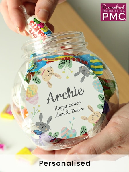 Personalised Easter Bunny Sweet Jar by PMC (H11981) | £12