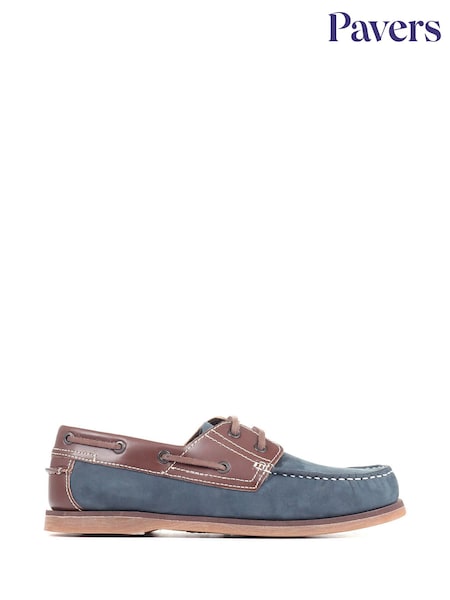 Pavers Blue Leather Boat Shoes (H11982) | £50