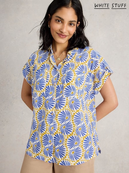 White Stuff Blue Ellie 100% Organic Cotton Shirt (H12036) | £45