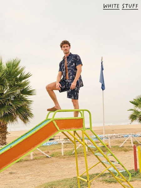 White Stuff Blue Map Short Sleeve Printed Shirt (H12044) | £45