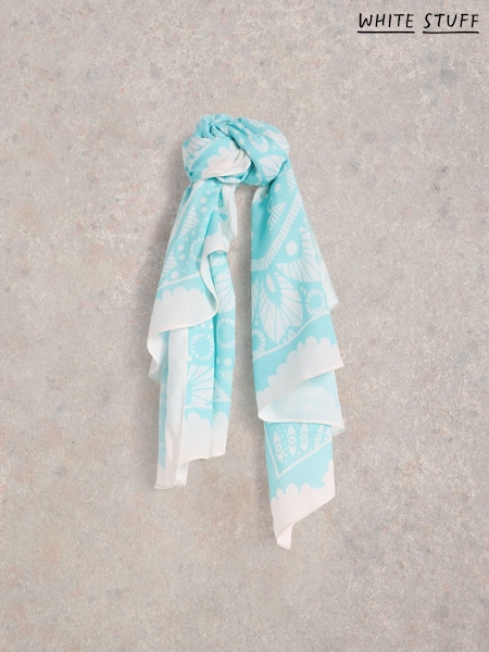 White Stuff Blue Sunny Days Sqaure Scarf (H12052) | £25