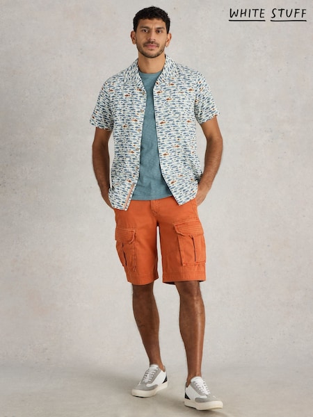 White Stuff Orange Halsall 100% Organic Cotton Cargo Shorts (H12057) | £50