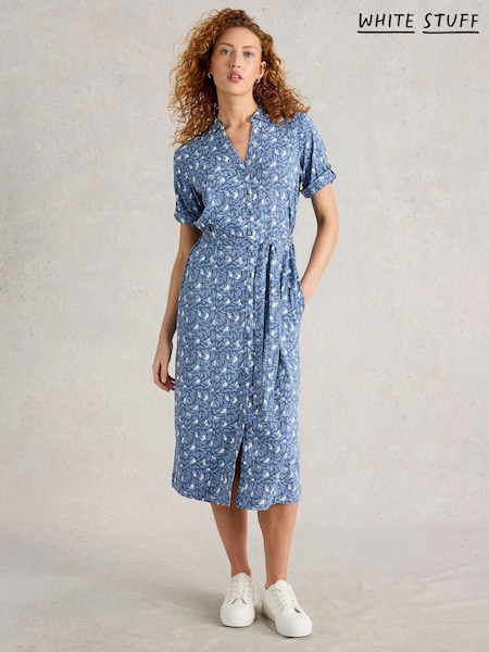 White Stuff Blue Annie Jersey Shirt Dress (H12066) | £65