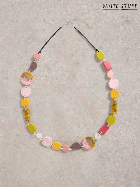 White Stuff Pink Multi Resin Necklace (H12072) | £25