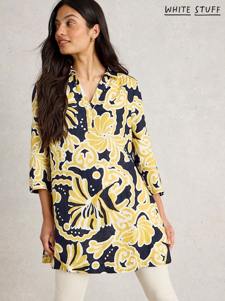 White Stuff Yellow Blake 100% Linen Tunic (H12081) | £75