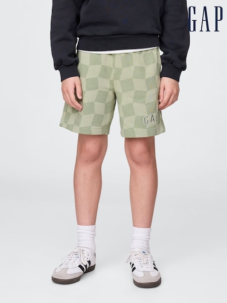 Gap Green Gingham Relaxed Logo Pull On Shorts (4-13yrs) (H12084) | £14