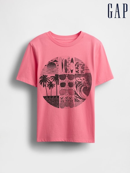 Gap Pink Graphic Short Sleeve T-Shirt (4-13yrs) (H12097) | £10