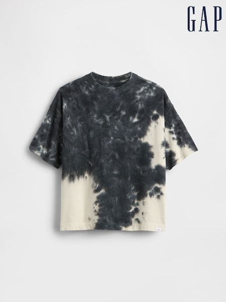 Gap Black/White Tie-Dye Heavyweight Short Sleeve T-Shirt (4-13yrs) (H12107) | £18