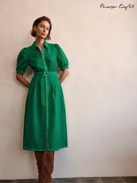 Phase Eight Green Carey Check Dress (H12176) | £119