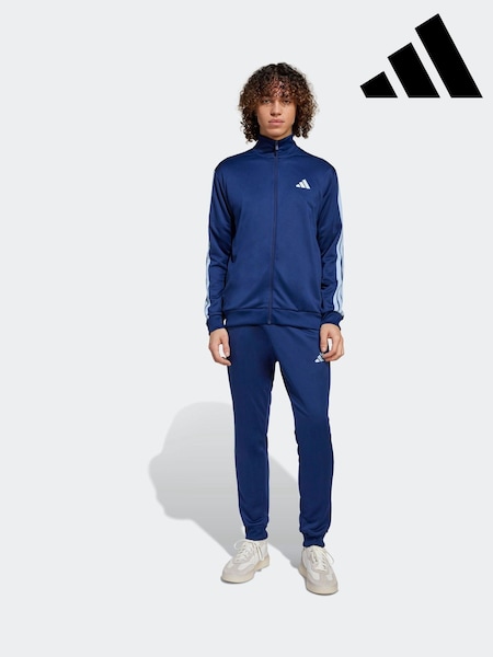 adidas Blue/Navy Sportswear 3Stripes Fleece Tracksuit (H12291) | £60