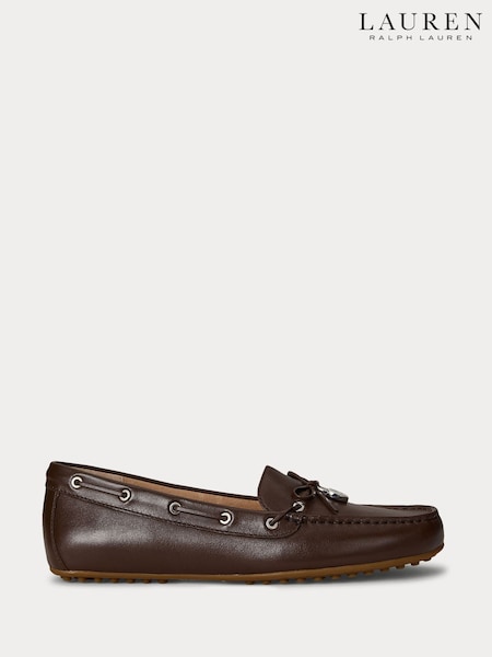 Lauren Ralph Lauren Wylie Leather Boat Shoe Brown Loafers (H12362) | £149