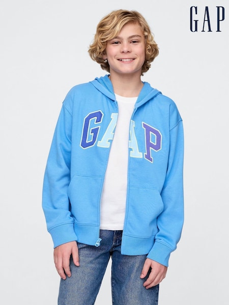 Gap Blue Relaxed Logo Zip Hoodie (4-13yrs) (H12473) | £25