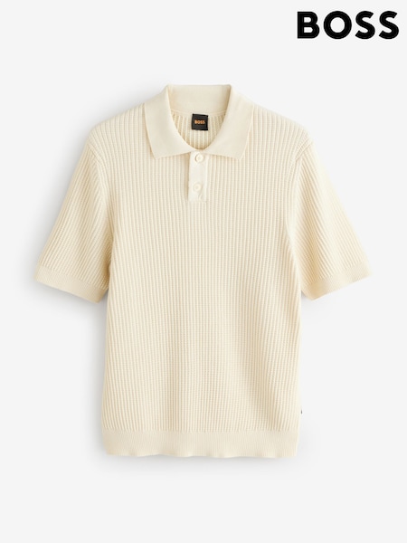 BOSS Yellow Akoppo Knitted Polo Shirt (H12549) | £129