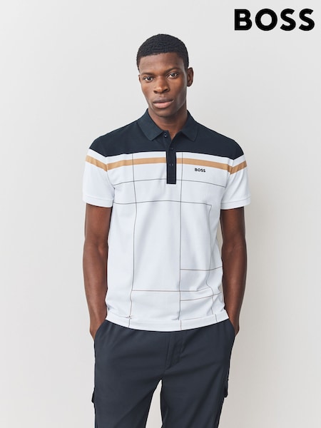BOSS White Paule Tech Polo Shirt (H12570) | £139