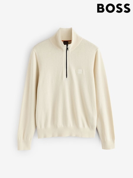 BOSS Yellow Kanobix Quarter Zip Logo Jumper (H12577) | £129