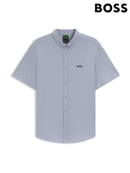 BOSS Grey Regular Fit Motion Short Sleeve Shirt (H12583) | £99
