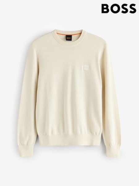 BOSS Yellow Kanovano Crew Neck Logo Jumper (H12596) | £119