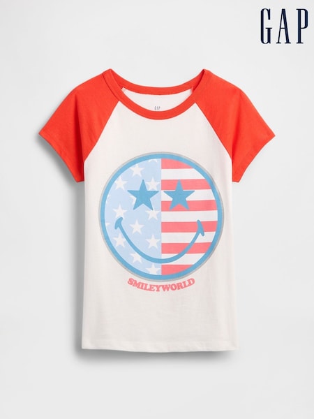 Gap White/Red Graphic Short Sleeve Crew Neck T-Shirt (4-13yrs) (H12609) | £16