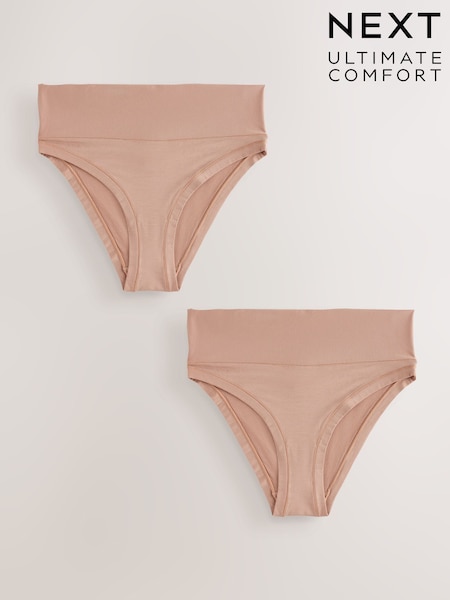 Praline Nude High Rise High Leg Ultimate Comfort Knickers 2 Pack (H12624) | £14