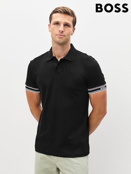 BOSS Black Zone Cuff Detail Logo Regular Fit Polo Shirt (H12669) | £99