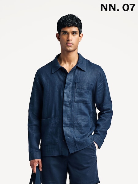 NN.07 Blue Olav Unlined Workwear Shirts (H12694) | £225