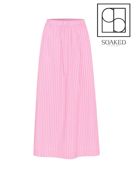 Soaked in Luxury Pink 100% Cotton SLKaily Maja Maxi Skirt (H12728) | £85