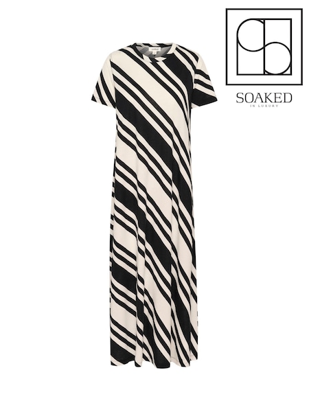 Soaked in Luxury SLAeve Short Sleeve 100% Cotton White Maxi Dress (H12733) | £60
