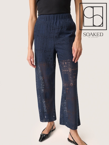 Soaked in Luxury Blue SLCoopelia Atlanta Loose Trousers (H12747) | £85