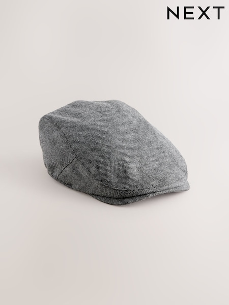 Charcoal Herringbone Flat Cap (H12793) | £18