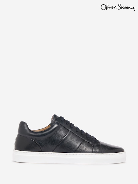 Oliver Sweeney Blue Milled Leather Cupsole Trainers (H12901) | £179