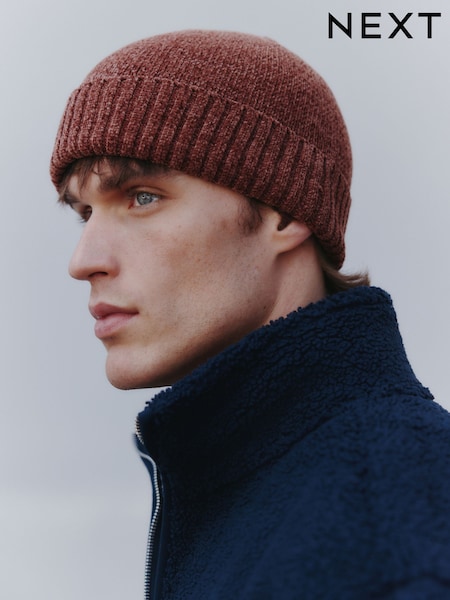 Rust Orange Chenille Beanie Hat (H12911) | £12
