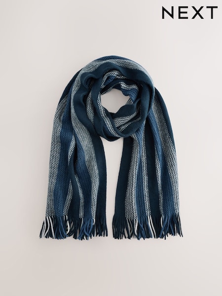 Blue Stripe Knitted Scarf (H12930) | £14
