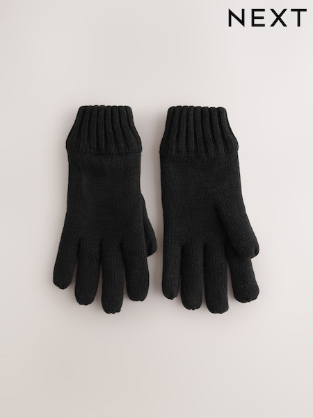 Black Thinsulate Knitted Touchscreen Gloves (H12933) | £14