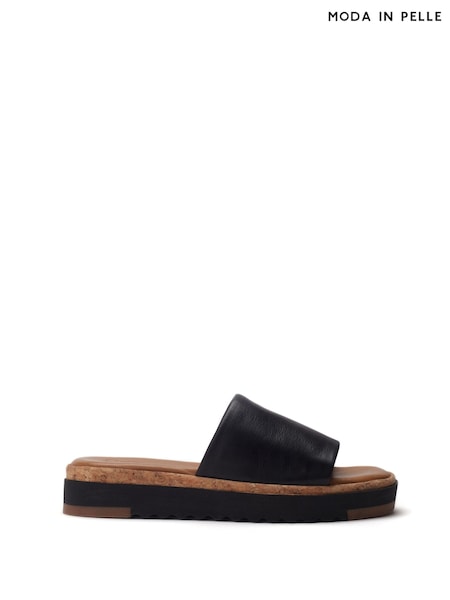 Moda in Pelle Gold Kanzan One Band Leather Mule On Low Wedges (H12948) | £89
