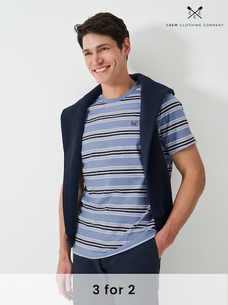 Crew Clothing Blue Bolton Stripe T-Shirt (H13003) | £29