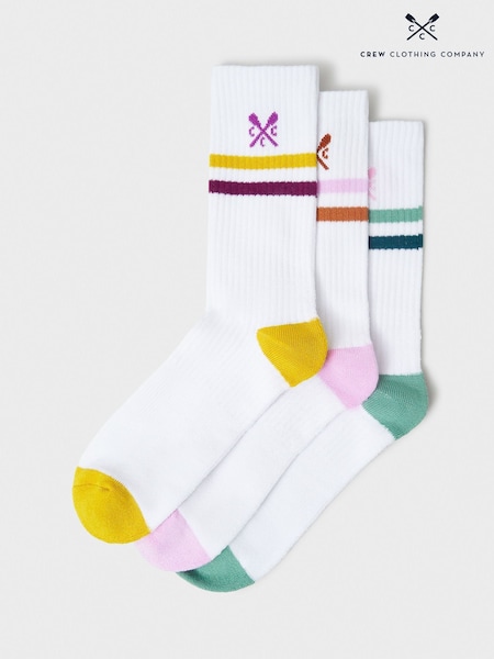 Crew Clothing White Sport Socks 3 Pack (H13031) | £0