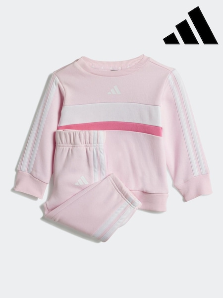 adidas Pink Essentials Tiberio Sweatshirt and Joggers Set Infant Kids (H13068) | £35