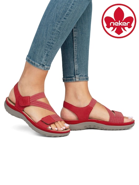 Rieker Womens Red Hook & Loop Shoes (H13071) | £65