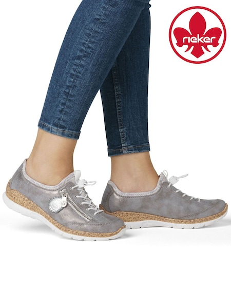 Rieker Womens Grey Elasticated Shoes (H13079) | £72