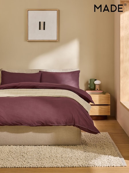 MADE.COM Chocolate Brown Textured Duvet Cover and Pillowcase Set (H13144) | £49 - £85