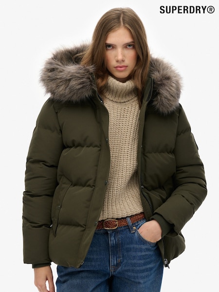 Superdry Green Everest 5 Baffle Puffer Jacket (H13157) | £135