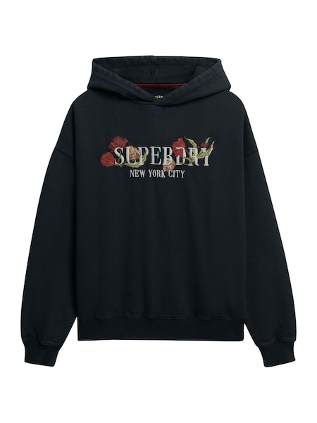 Superdry Black Night Garden Relaxed Hoodie (H13167) | £55
