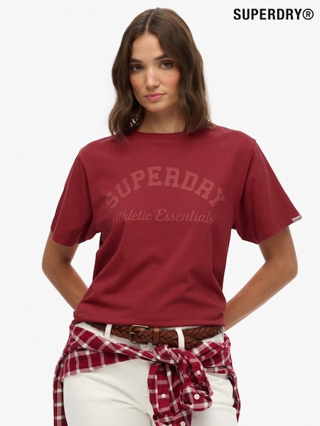 Superdry Red Athletic Essentials Loose T-Shirt (H13173) | £25