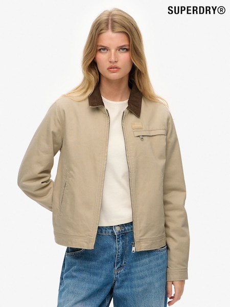 Superdry Brown Cord Collar Quilt Ranch Jacket (H13178) | £80
